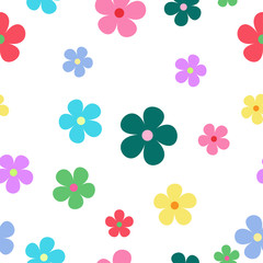 seamless pattern of colorful flowers