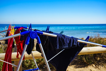 Clothes hanging to dry outdoor