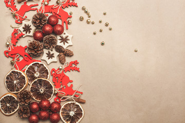 Christmas background. Christmas decor. Holiday decoration.