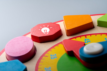 Business & strategy icon on colorful jigsaw puzzle