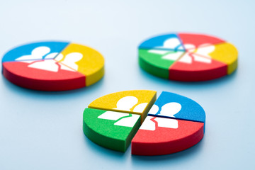 Business & HR icon on colorful puzzle