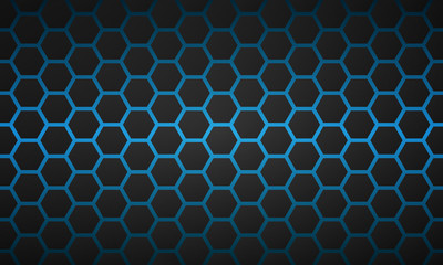 Hexagonal dark cells in blue modern background 2