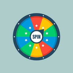 Wheel of fortune. Circle spin vector background. Isolated vector illustration. Modern vector illustration. Vector leisure background template. - obrazy, fototapety, plakaty
