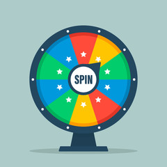 Wheel of fortune. Circle spin vector background. Isolated vector illustration. Modern vector illustration. Vector leisure background template.