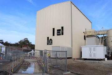 Chantier de prolongation de la ligne B du métro de Lyon dans la commune de Saint Genis Laval - le...
