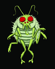 Detailed illustration of a dangerous, disgusting and dangerous looking insect
