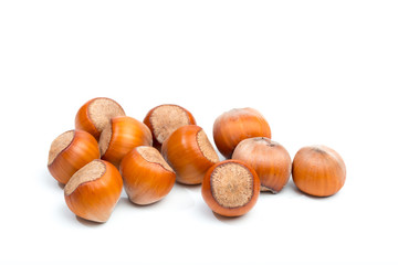 Hazelnuts isolated on white background - Image
