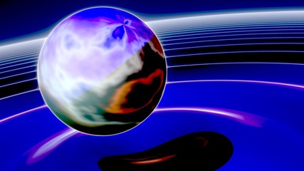 Fantasy celestial body with multi-colored background.3d render