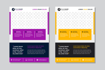 Brochure template layout, cover design annual report, magazine with mosaic polygonal squares with space for photo, text and logo. Vector illustration of a modern flat style.