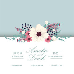 Floral wedding background. Vector illustration