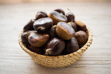 chestnuts in a wicker basket