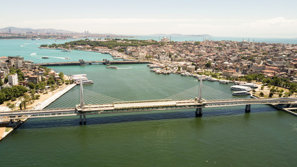 Fototapeta premium istanbul golden horn aerial shot amazing view