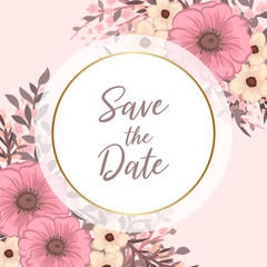 Floral wedding background - pink and beige flowers