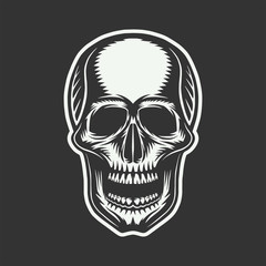 Vintage retro skull. Graphic Art. Vector Illustration. Graphic Art