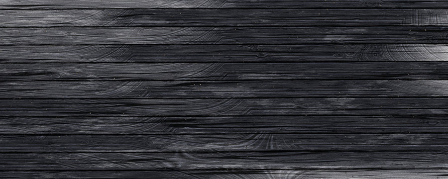 Black wooden floor texture background
