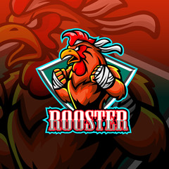 Rooster mascot esport logo design. © REYYARTS