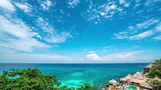 Cinemagraph Timelapse of Koh Tao Lagoon with Crystal Turquoise Water in Thailand