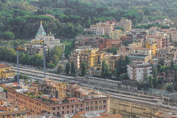 View of Rome from the panorama of the grounds of St. Peter's Basilica.