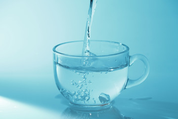 Mineral water in transparent glass