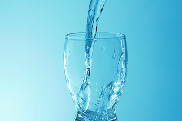 Mineral water in transparent glass