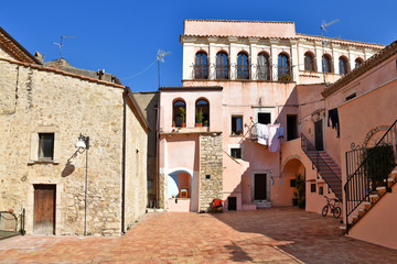 Venosa, Italy, 10/27/2019. A tourist visit in an ancient medieval town.