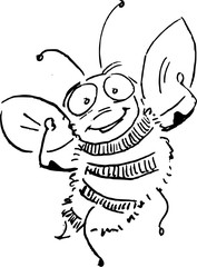 Bee comic character - strong bee