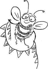 Bee comic character - party bee