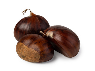 chestnuts on a white background