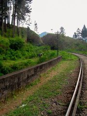 Obraz premium Nine Arches Bridge with rail road in Demodara near Ella city in Sri Lanka