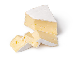 cheese brie on a white background