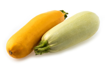 diet yellow zucchini on a white background