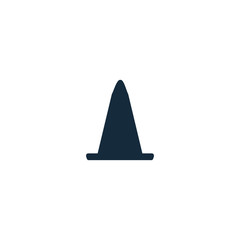 Fototapeta premium Traffic cone icon. Way barrier symbol. Road security sign