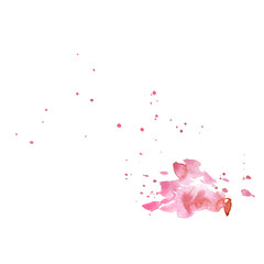 Naklejka premium Beautiful watercolor ink drops on white paper, splatter spreading on clear background. Perfect for motion graphics, digital composition.