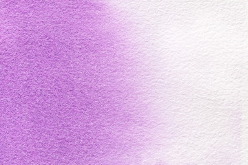 Abstract art background light purple and white colors. Watercolor painting on canvas.
