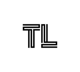 Initial two letter black line shape logo vector TL