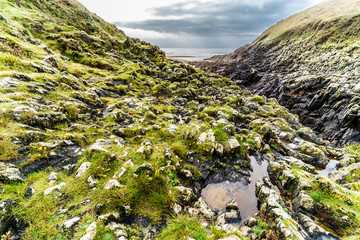 F, Bretagne, Finistère, Küste, archaische Landschaft, Anse de Dalbosc