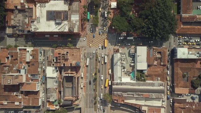 Aerial drone shot of Medellin in Colombia