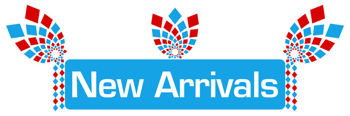 New Arrivals Red Blue Floral Elements 