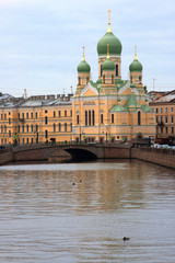 Fototapeta na wymiar The Church of Saint Isidore and Saint Nicholas, Saint-Petersburg, Russia