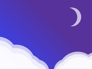 illustration of a beautiful mountain landscape. view of the mountain with the moon