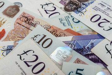 British pounds banknotes 