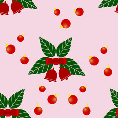 Christmas and happy new year sign decorative on background.