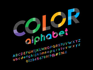 Vector of stylized colorful alphabet design