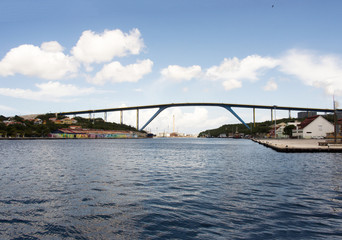 Fototapeta premium Queen Juliana Bridge is a four lane road bridge across St. Anna Bay in Willemstad, Curacao