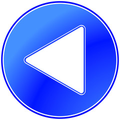 Blue round button to the left. Vector icon.