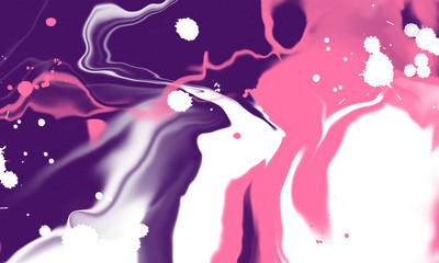 Abstract oil paint for background. Beautiful colour mixing on canvas. Purple, pink & white Color Gradation texture artwork