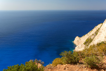 Cliff over the Navagio Beach (Shipwreck Bay) on Zakynthos island