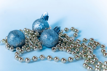 Christmas and new year tree toys. Bright holiday decor toys