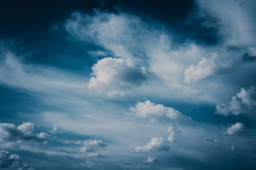 Dramatic picture of blue sky with clouds, picture for background