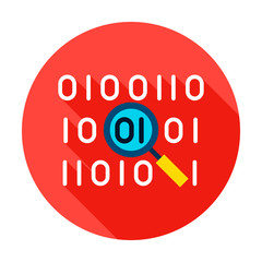 Binary Data Search Circle Icon